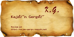 Kaján Gergő névjegykártya